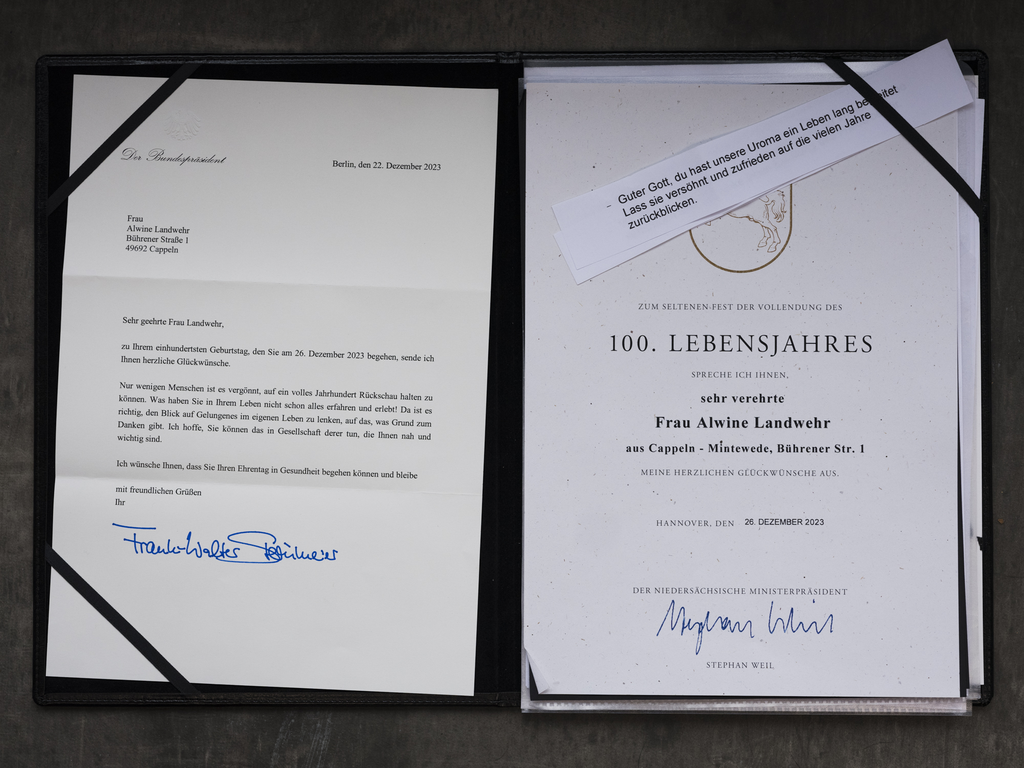 Paula Markert – 100.ter Geburtstag / Die Zeit Sinn / 2024 100ja_hrige_01.jpg